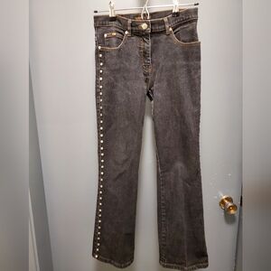Peter Golding London Soft Black Studded Bootcut Jeans Size 6